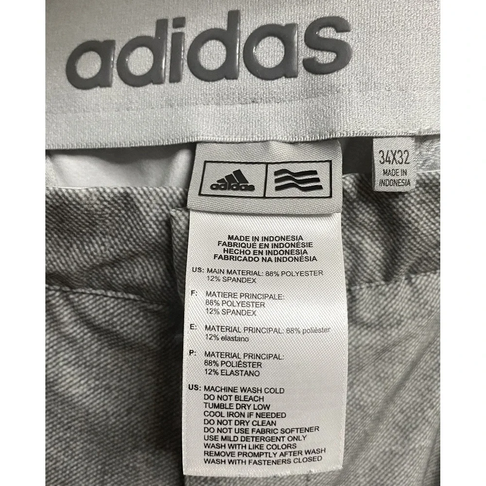 Adidas Men Golf Performance Stretch Pants Heather Gray Athletic Slack 34/32